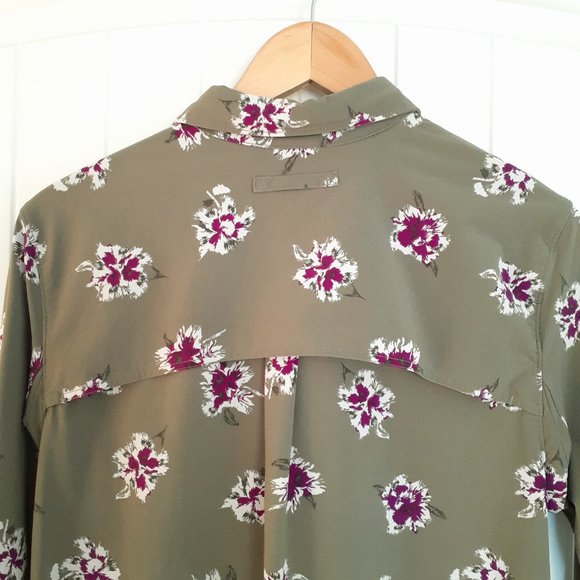 Duluth Trading DuluthFlex Sidewinder Long Sleeve Shirt Green Floral Size Size M - Picture 5 of 13